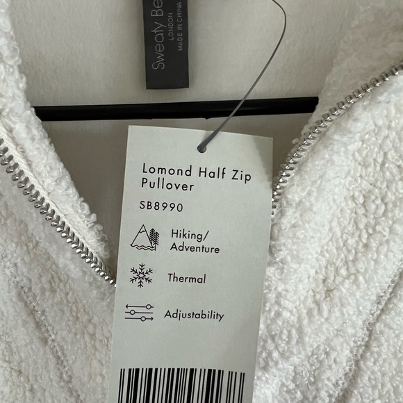 Sweaty Betty Lomond Fleece Half Zip Pullover Lily White - Picture 4 of 10